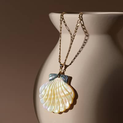 Natural Shell Pendant Necklace Pearl Charm Wedding Party Jewelry detail 4