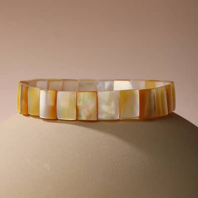 Handmade Natural Colorful Shell Beaded Bracelet Elastic Adjustable Daily Wear detail 5
