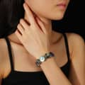 Trendy Bohemian Natural Abalone Shell Bracelet Resizable Elastic Party Gift 5