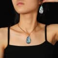 Vintage Natural Abalone Shell Earrings Necklace Set 18K Gold Plated Copper Chain Birthday Gift 6