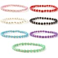 Boho Ethnic Style Rainbow-Colored Rice Bead Bracelets Elastic Stretch Bracelets 3
