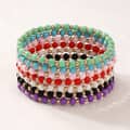 Boho Ethnic Style Rainbow-Colored Rice Bead Bracelets Elastic Stretch Bracelets 5