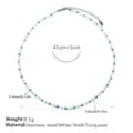Bohemian Stylish Blue And Yellow Natural Stone Beaded Necklace Coloured Chain 6