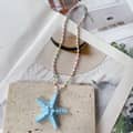 Boho Handmade Colorful Seed Bead Long Necklace With Big Starfish Pendant Necklace Girls Summer Vacation 6