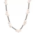 Luxury Stainless Steel Silver And Gold Beads Mixed With Freshwater Pearls Handmade Waterproof Collar Necklace 4