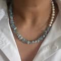 Freshwater Pearl Necklace With Natural Stone Shell Beaded Gold Plated Stainless Steel Clavicle Chain 5
