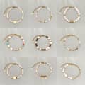 Vintage Style Freshwater Pearl Bracelet Natural Stone Gold Plated Stainless Steel Chain Bead Bangle 3