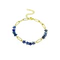 Dainty Stainless Steel Natural Stone Star Shaped Paper Clip Chain Link Bracelet With Extended Gold Plated Chain 2