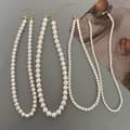 Elegant Gold Plated Chain Choker With Round White Natural Pearl Pendant 4