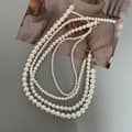 Elegant Gold Plated Chain Choker With Round White Natural Pearl Pendant 5