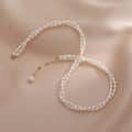 Double Layer Rice Shape Natural Pearl Beaded Necklace Handmade 3