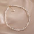 Double Layer Rice Shape Natural Pearl Beaded Necklace Handmade 4