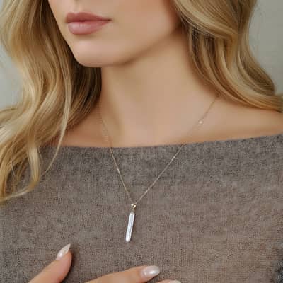 Dainty Minimalist White Baroque Freshwater Pearl Necklace, 925 Sterling Silver detail 3