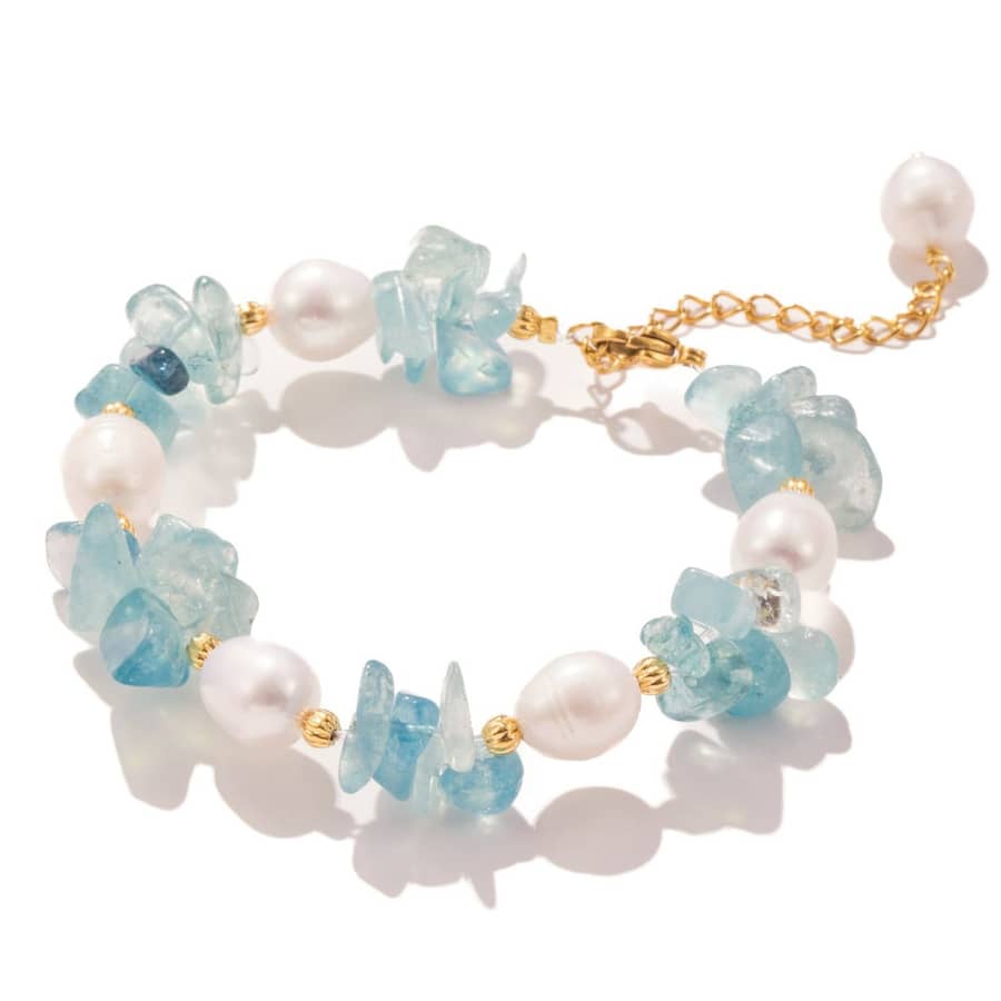 Holiday Handmade Crystal Freshwater Pearl Beads Bracelet Natural Stone Waterproof Friendship Bracelet - main