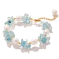 Holiday Handmade Crystal Freshwater Pearl Beads Bracelet Natural Stone Waterproof Friendship Bracelet 1