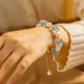 Holiday Handmade Crystal Freshwater Pearl Beads Bracelet Natural Stone Waterproof Friendship Bracelet 2