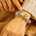 Holiday Handmade Crystal Freshwater Pearl Beads Bracelet Natural Stone Waterproof Friendship Bracelet 3