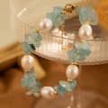 Holiday Handmade Crystal Freshwater Pearl Beads Bracelet Natural Stone Waterproof Friendship Bracelet 5