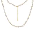 925 Sterling Silver 14K Gold Plated Freshwater Baroque Pearl Beaded Necklace 1