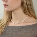 925 Sterling Silver 14K Gold Plated Freshwater Baroque Pearl Beaded Necklace 2