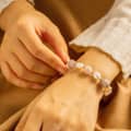 Spring Summer Simple Natural Amethyst Purple Pink Crystal Bracelet Pearl Lucky Bangle 1