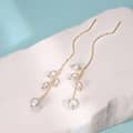 Baroque Freshwater Pearl Tassel Earrings 925 Sterling Silver Gold Plated 1