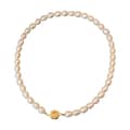 Trendy Handmade Baroque Freshwater Pearl Beads Necklace Gold Plated Rose Choker 2