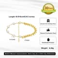 925 Sterling Silver 14K Gold Plated Wheat Chain Baroque Freshwater Pearl Bracelet 5