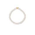 Korean Natural Freshwater Baroque Pearl Beaded Bracelet Gold Plated Stainless Steel Heart Charm Bracelet 2