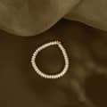 Korean Natural Freshwater Baroque Pearl Beaded Bracelet Gold Plated Stainless Steel Heart Charm Bracelet 4