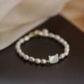 Cute Natural Shell Bracelet Freshwater Rice Shape Pearl Bracelet Bangle 3