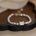 Cute Natural Shell Bracelet Freshwater Rice Shape Pearl Bracelet Bangle 5