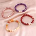 Colorful Handmade Natural Stone Agate Crystal Nature Pearl Beaded Bracelets Lucky Bangle 1