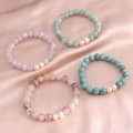 Colorful Handmade Natural Stone Agate Crystal Nature Pearl Beaded Bracelets Lucky Bangle 2