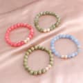Colorful Handmade Natural Stone Agate Crystal Nature Pearl Beaded Bracelets Lucky Bangle 3