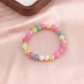 Colorful Handmade Natural Stone Agate Crystal Nature Pearl Beaded Bracelets Lucky Bangle 6