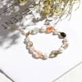 Gift Party Nature Lucky Bangle Gemstone Crystal Beads Freshwater Pearl Bracelet 4