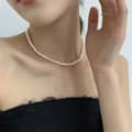 Design Round Rice Shape Irregular Baroque Freshwater Pearl Beads Stainless Steel Necklace 6