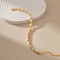 Trendy Handmade Adjustable Gold Plated Stainless Steel Natural Rice Shape Shell Beaded Bracelet 5