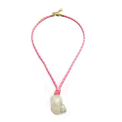 Vacation Conch Shell Bamboo Chain Necklace With Blue Pendant detail 6