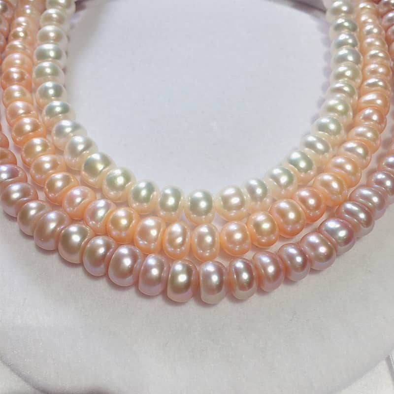Elegant Natural Freshwater Pearl Necklace Bun Round Baroque Pearl Beaded - main