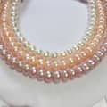 Elegant Natural Freshwater Pearl Necklace Bun Round Baroque Pearl Beaded 1