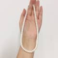 Elegant Natural Freshwater Pearl Necklace Bun Round Baroque Pearl Beaded 4