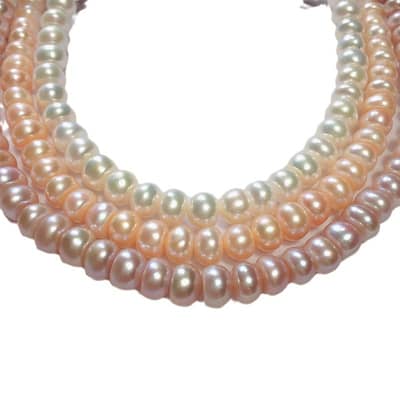 Elegant Natural Freshwater Pearl Necklace Bun Round Baroque Pearl Beaded detail 5