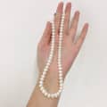 Elegant Natural Freshwater Pearl Necklace Bun Round Baroque Pearl Beaded 6