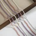4mm Pearl Necklace Broken Silver Pendant Purple Shell Pearl Bead Chain 5