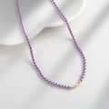 4mm Shell Pearl Bead White Pink Purple Round Pearl Choker Necklace 3