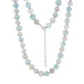 Bohemian Blue White Heart Shell Beaded Choker 925 Sterling Silver Necklace 6