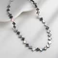 8mm Beaded Natural Shell Four-leaf Clover Necklace Black White Choker Boho 1