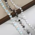 8mm Beaded Natural Shell Four-leaf Clover Necklace Black White Choker Boho 3